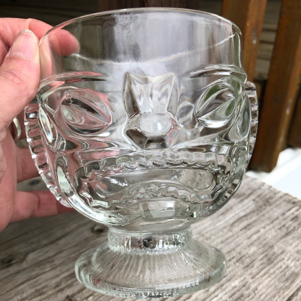 COPY - Set of 4 Vintage Tiki Glasses by Indiana Glass 4.5” Tall 4” Diameter Hea…